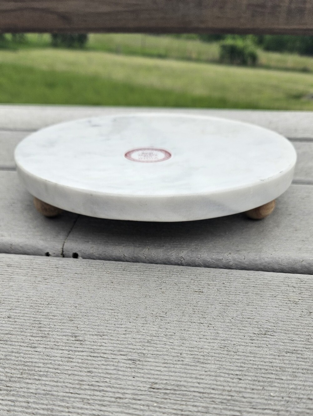 8" Round White Marble Footed Serving Tray Board Pedestal Made in India